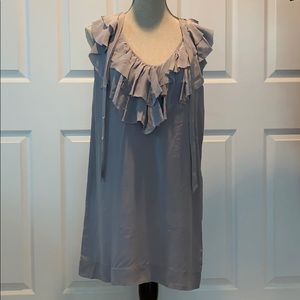 Joie “Gilly” ruffle sleeveless mini-dress/long top